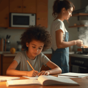 student doing homework