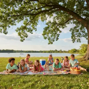kids relaxing during the summer